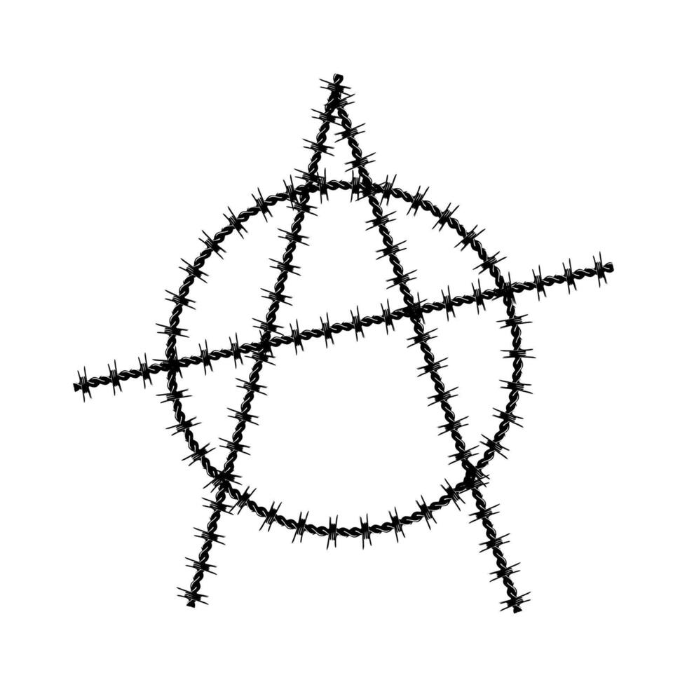 The barbed wire is designed like a very cool anarchy logo vector