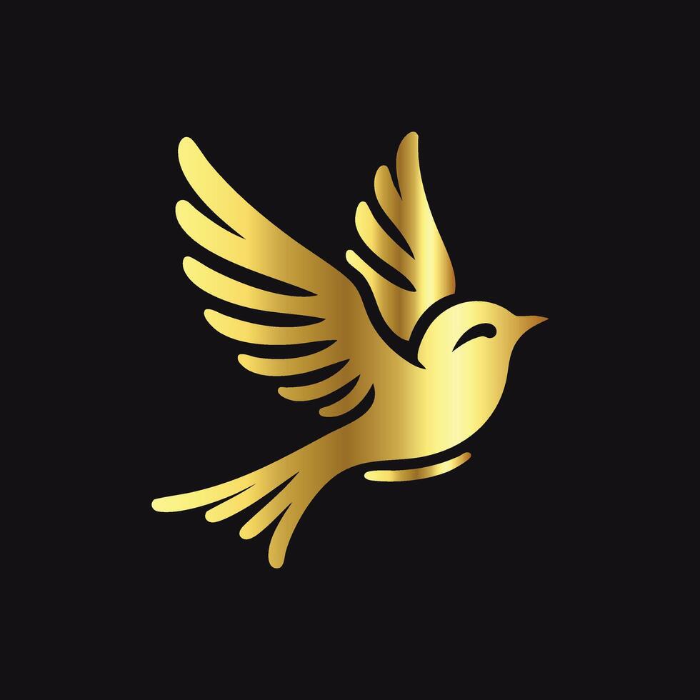 Stylish Gold Bird Emblem vector