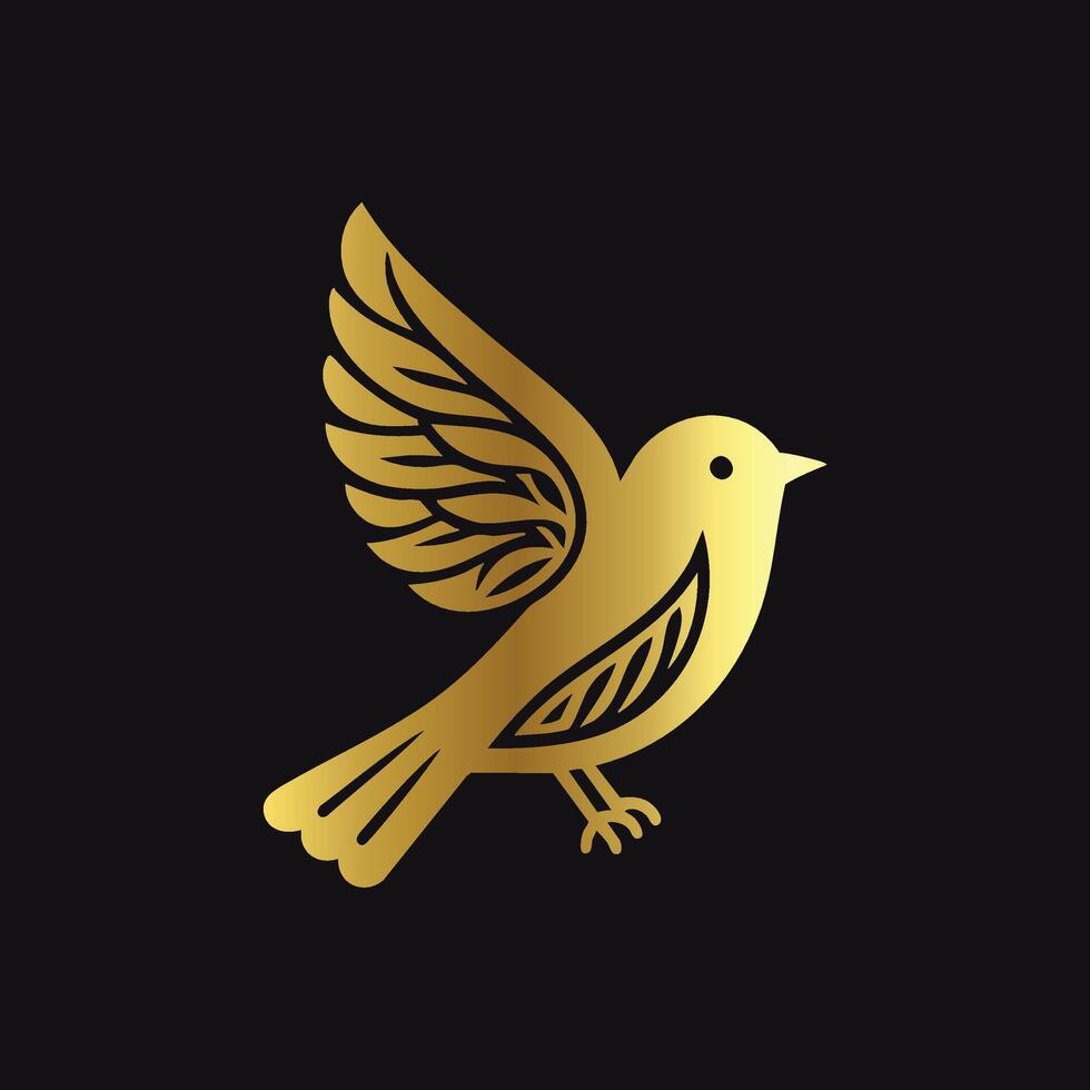 Premium Gold Bird Illustration vector