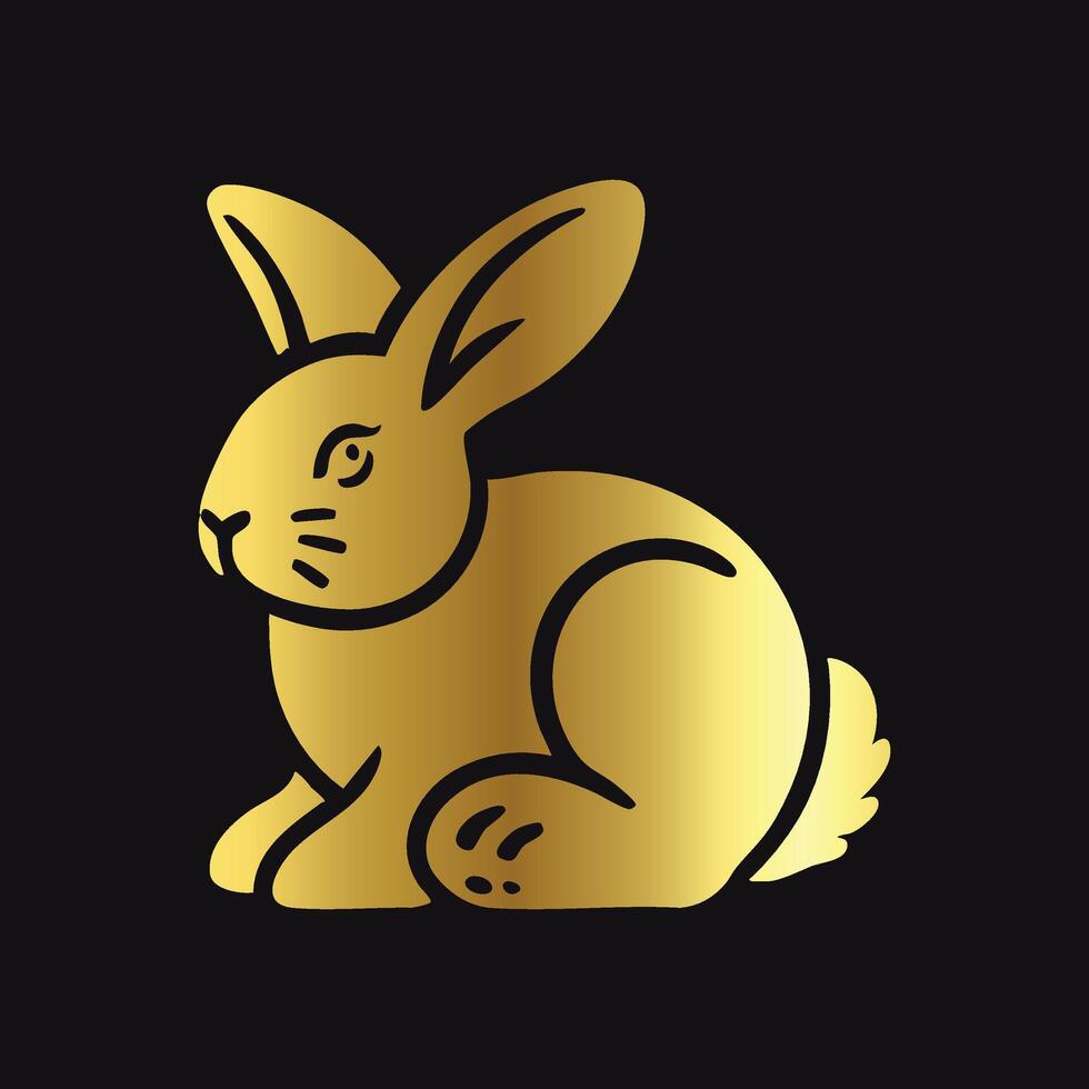 Stylish Gold Rabbit Emblem vector