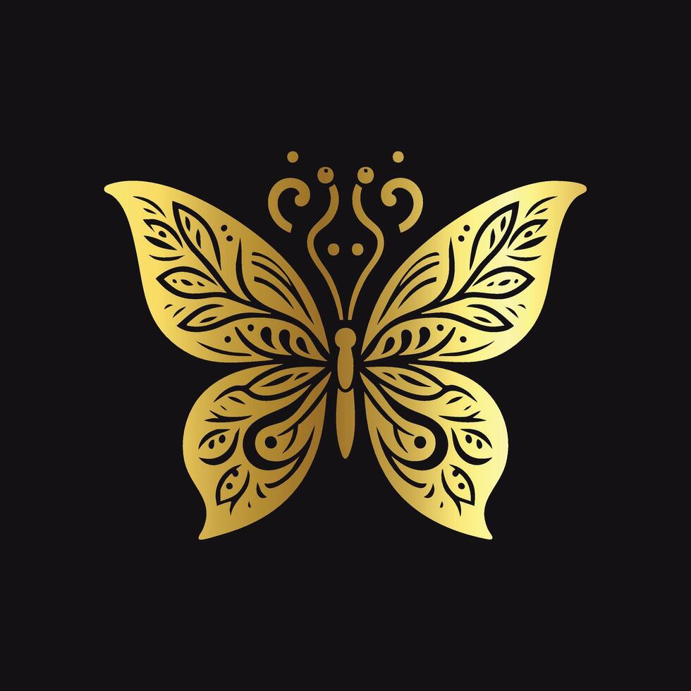 Artistic Gold Butterfly Art vector