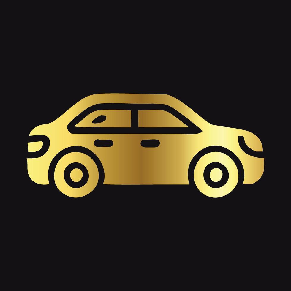 Sophisticated Gold Car Symbol vector