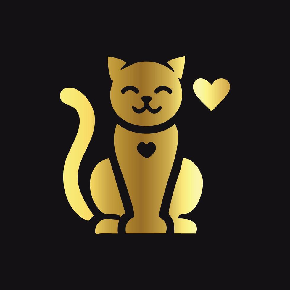 Exclusive Gold Cat Badge vector