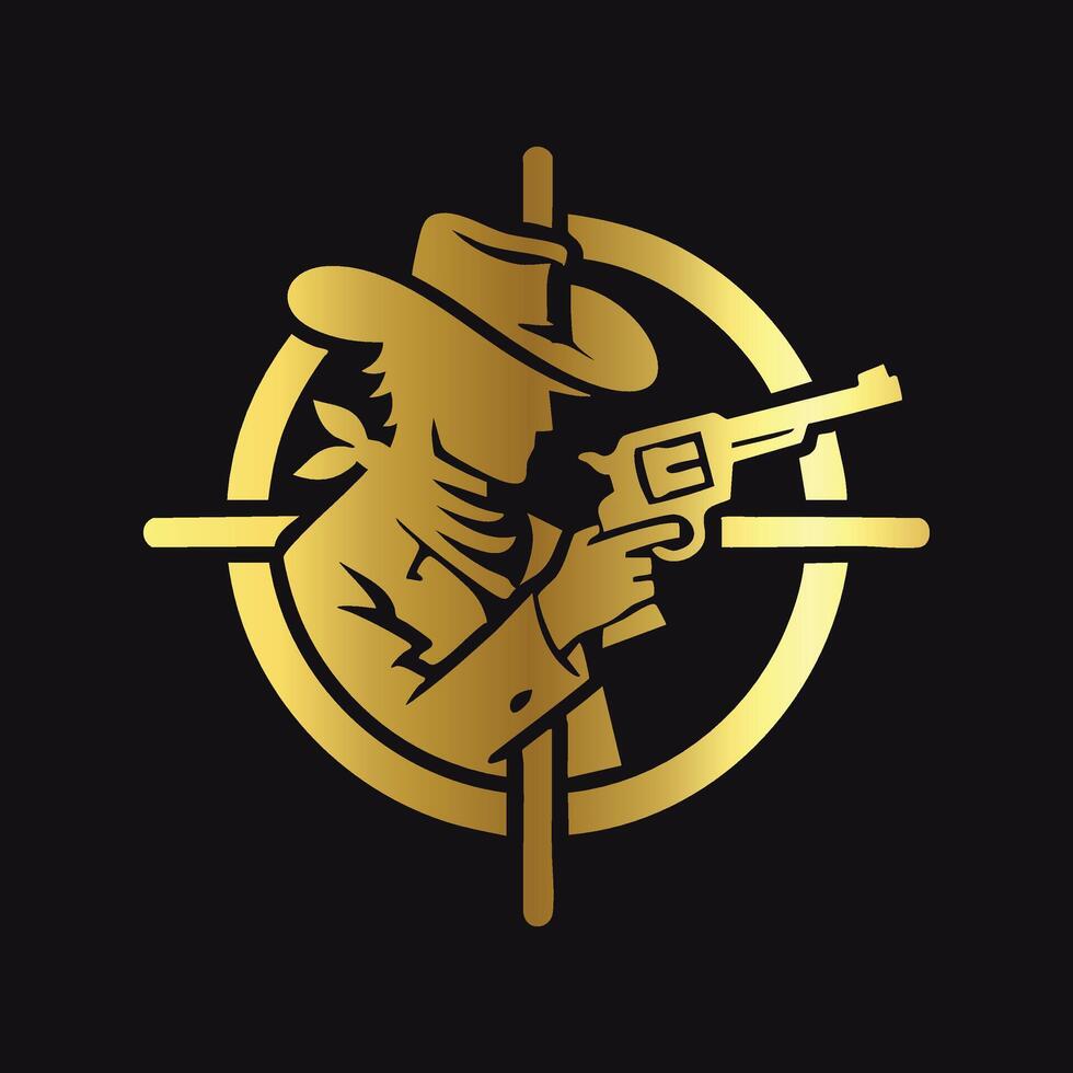 Modern Gold Cowboy Graphic vector