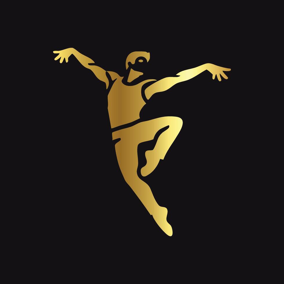 Stylish Gold Dancer Emblem vector