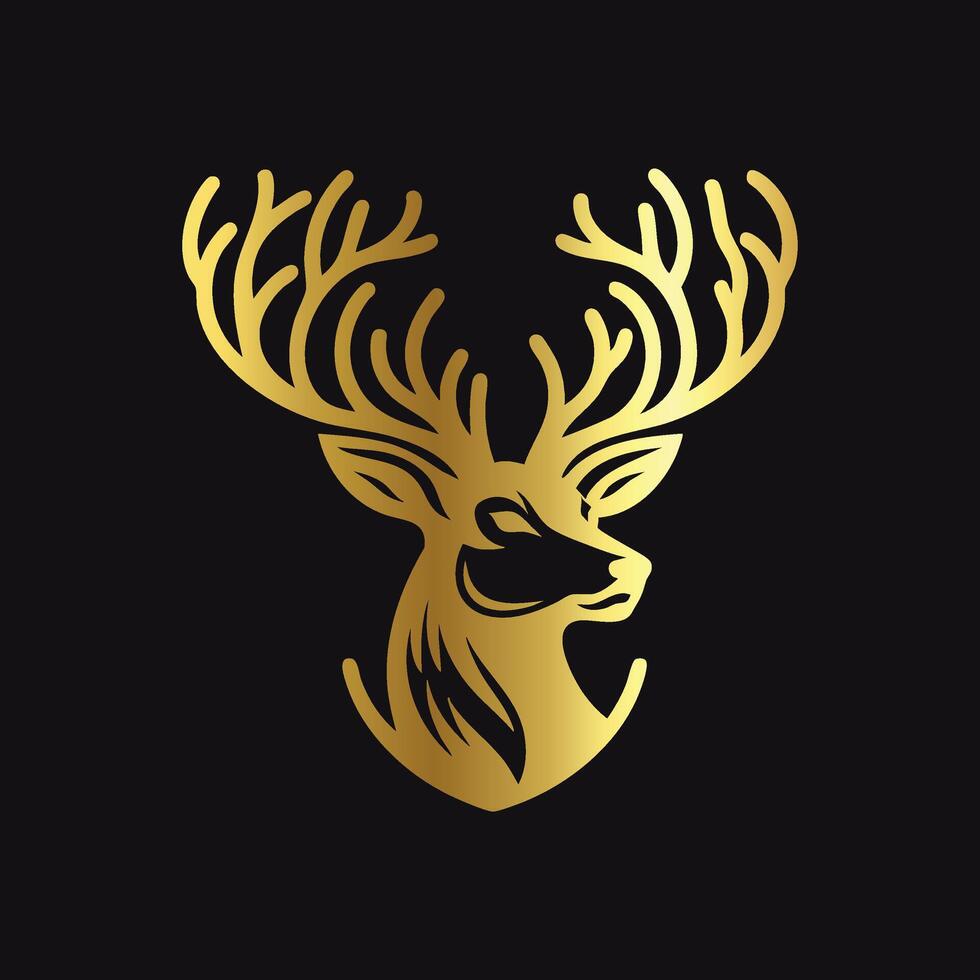 Modern Gold Deer Graphic vector