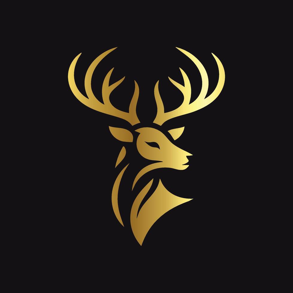 Stylish Gold Deer Emblem vector