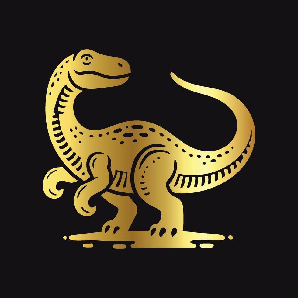 Exclusive Gold Dinosaur Badge vector