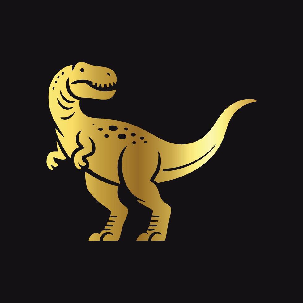 Stylish Gold Dinosaur Emblem vector