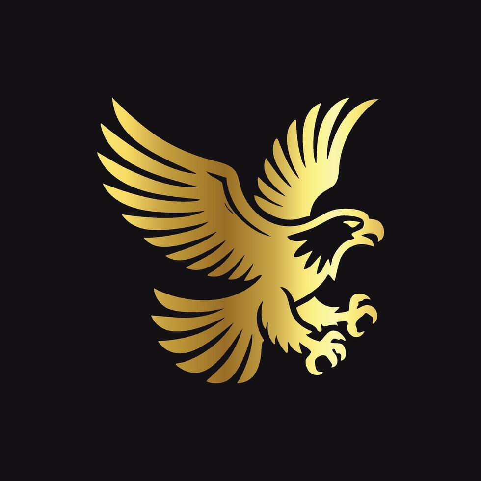 Minimalist Gold Eagle Silhouette vector