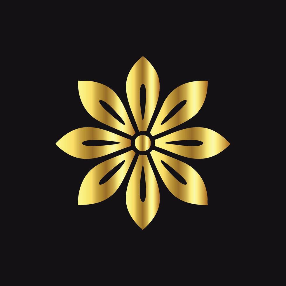 High-End Gold Flower Silhouette vector