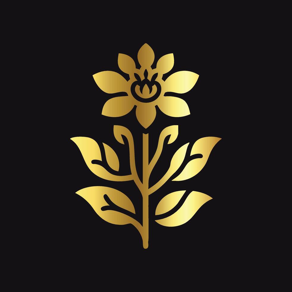 Exclusive Gold Floral Badge vector