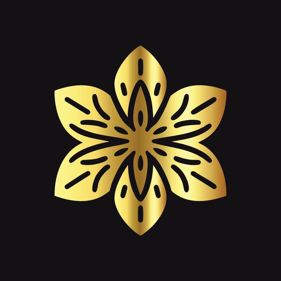 Sophisticated Gold Flower Symbol vector