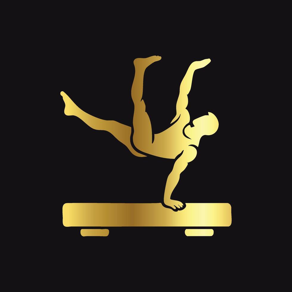 Modern Gold Gymnast Graphic vector