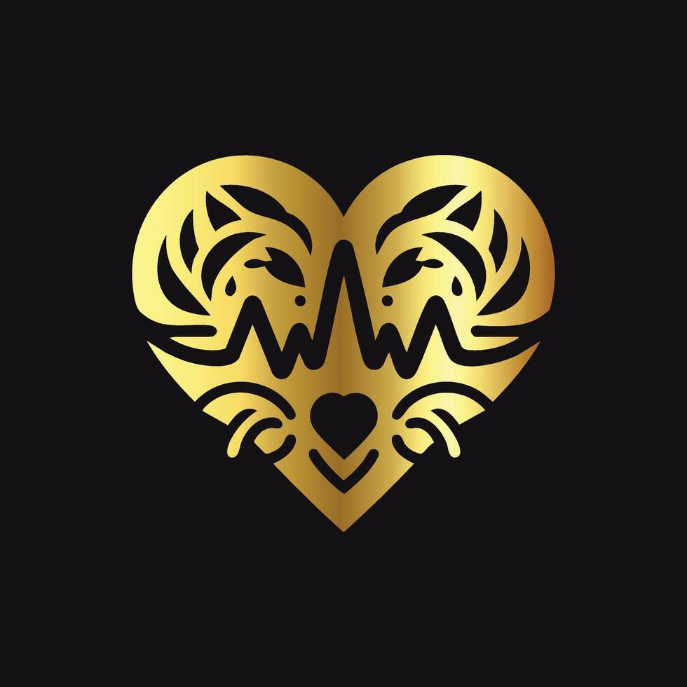 Golden Heart Logo Template vector
