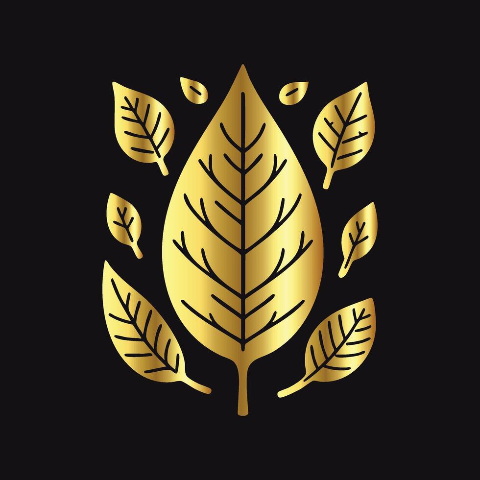 Modern Gold Leaf Graphic vector