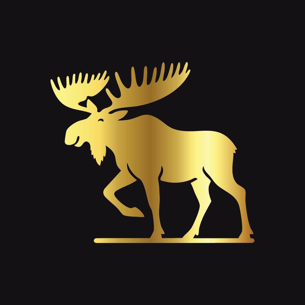 Creative Gold Moose Sign vector