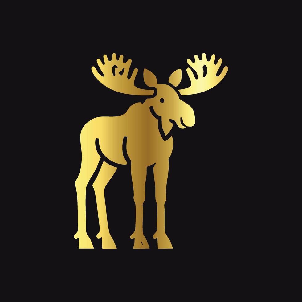 Modern Gold Moose Graphic vector