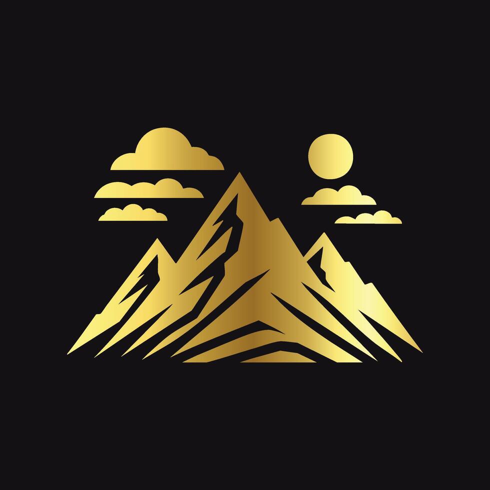 Modern Gold Mountain Graphic vector