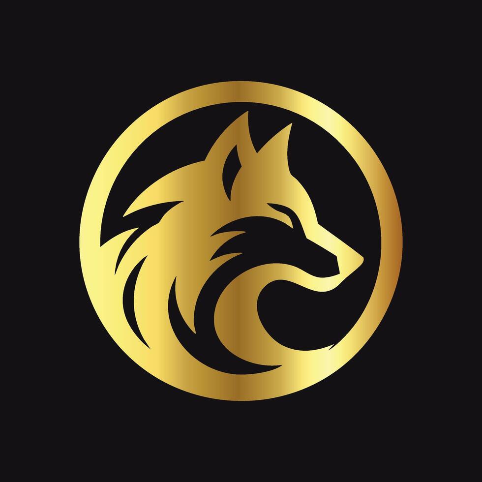 Modern Gold Wolf Graphic vector