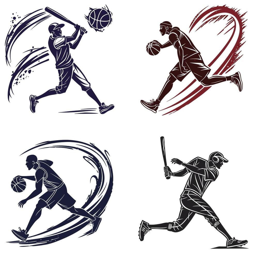 The Art of Athletics Silhouettes of Motion and Energy vector