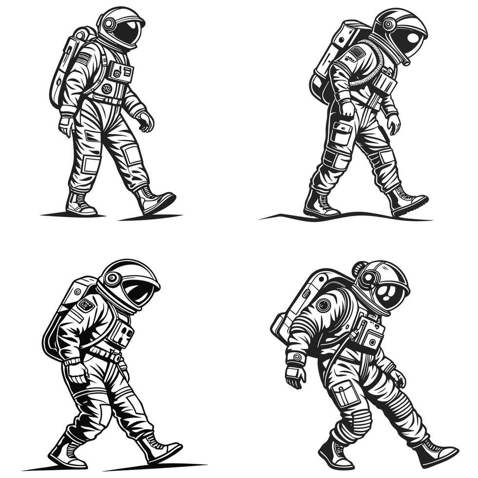 Striding Through the Universe The Spacewalkers Path vector