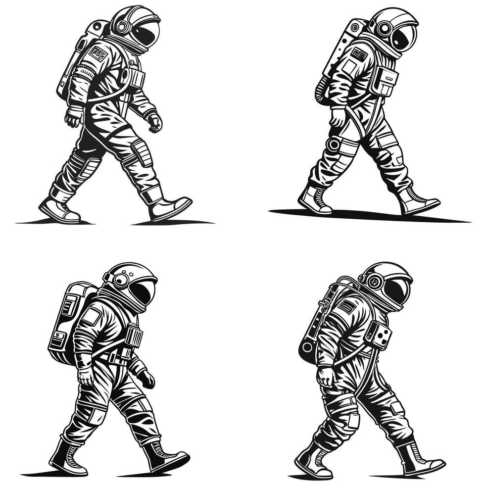 Beyond Earth The Cosmic Stride of a Spacewalker vector
