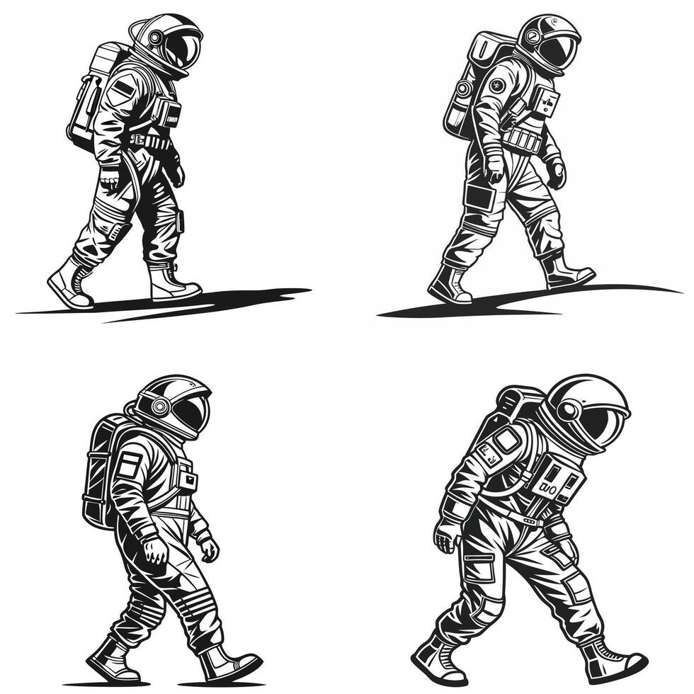 Spacewalkers Path The Journey Through the Cosmos vector