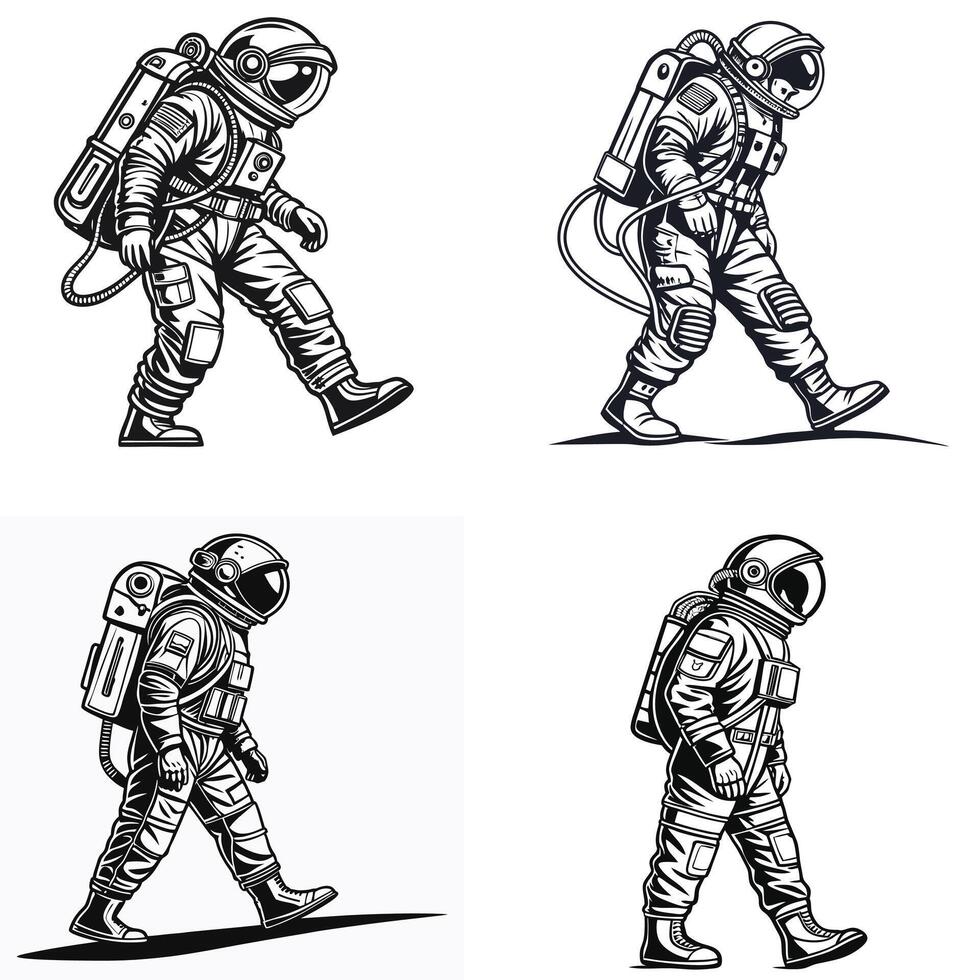 Cosmic Stride The Journey of the Spacewalker vector