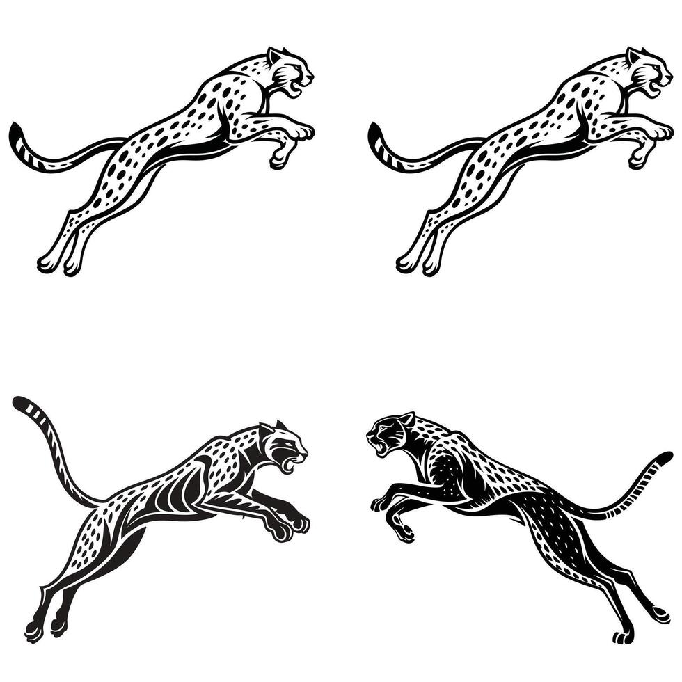 The Chase Dynamic Cheetah Silhouettes of Power vector
