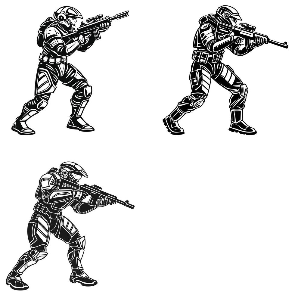Energy Combatants The Rise of Plasma Shadow Warriors vector