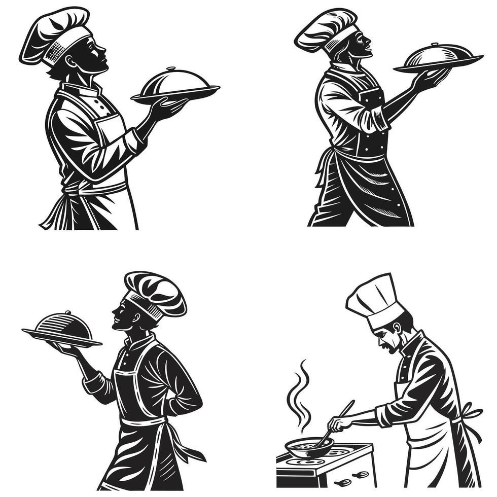 Cooking in Motion The Dance of Culinary Masters vector