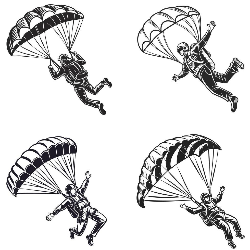 Skydiving Shadows The Beauty of Freefall and Descent vector