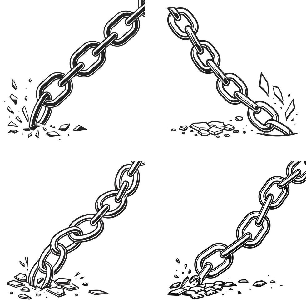 Breaking Chains A Symbol of Strength Freedom and Resistance vector