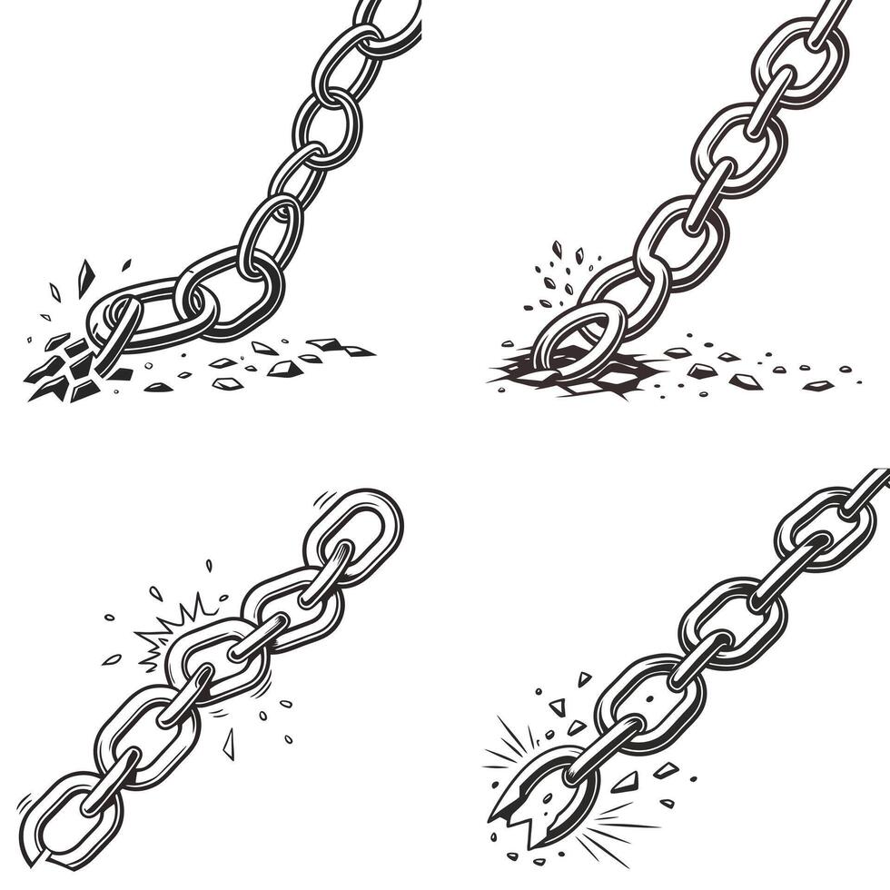 Breaking Chains A Symbol of Strength Freedom and Resistance design vector