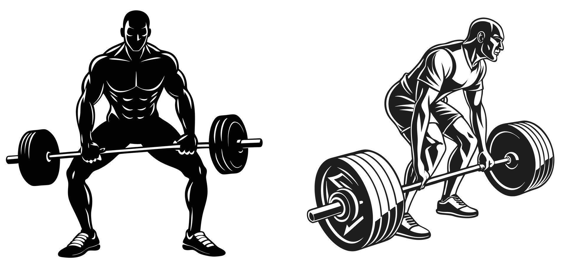 Motion and Power The Art of Strength in Silhouette vector