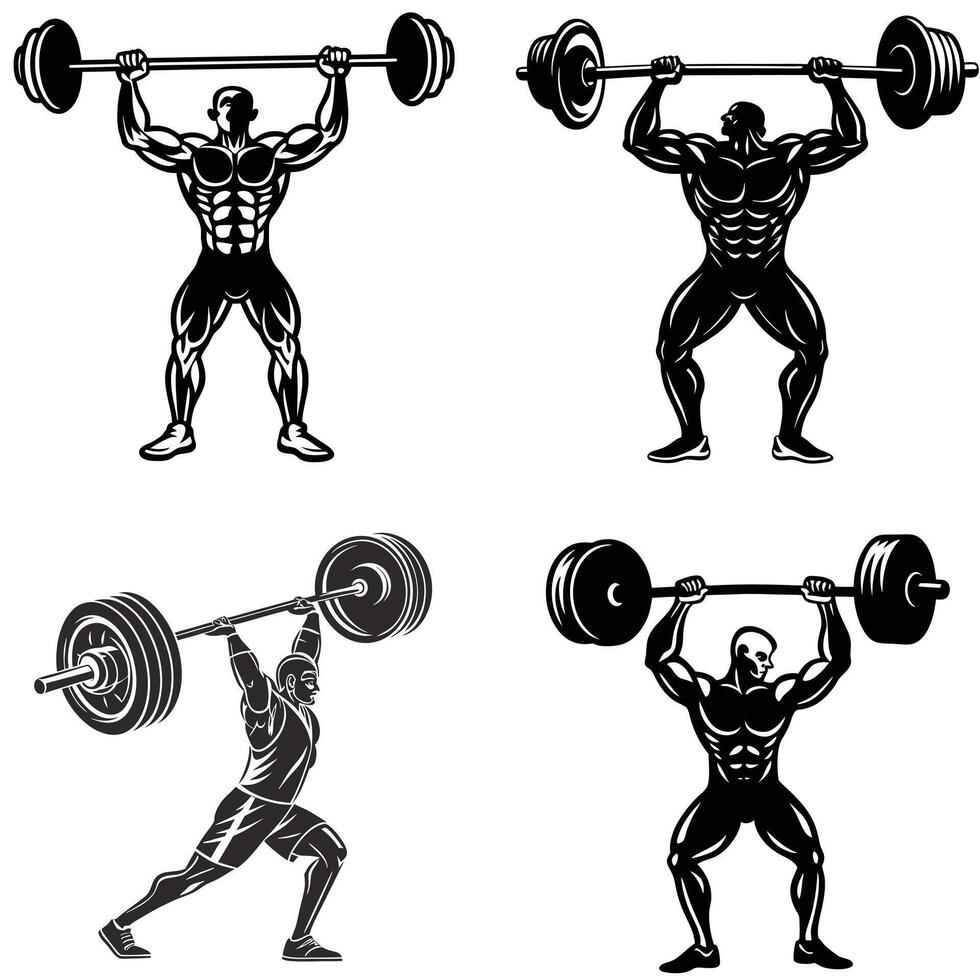 Power and Motion The Art of Strength in Silhouette design vector