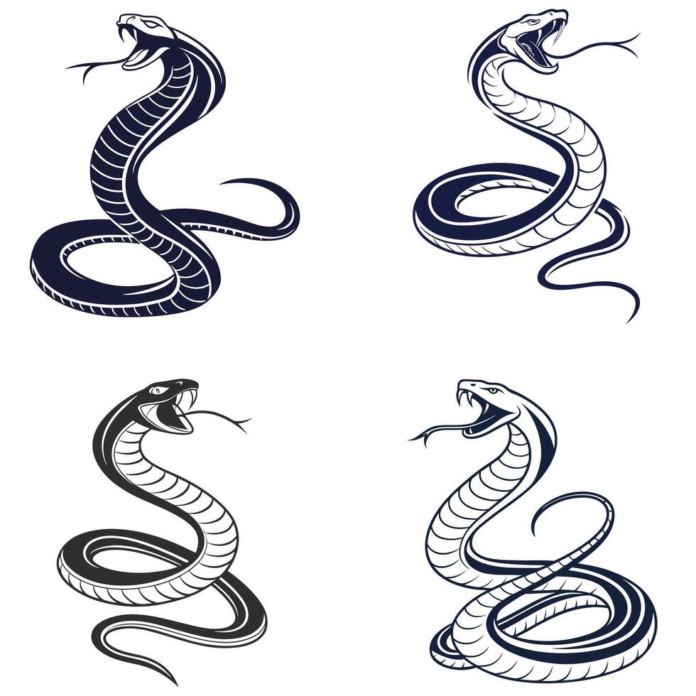 Shadow Serpent Silhouette Art vector