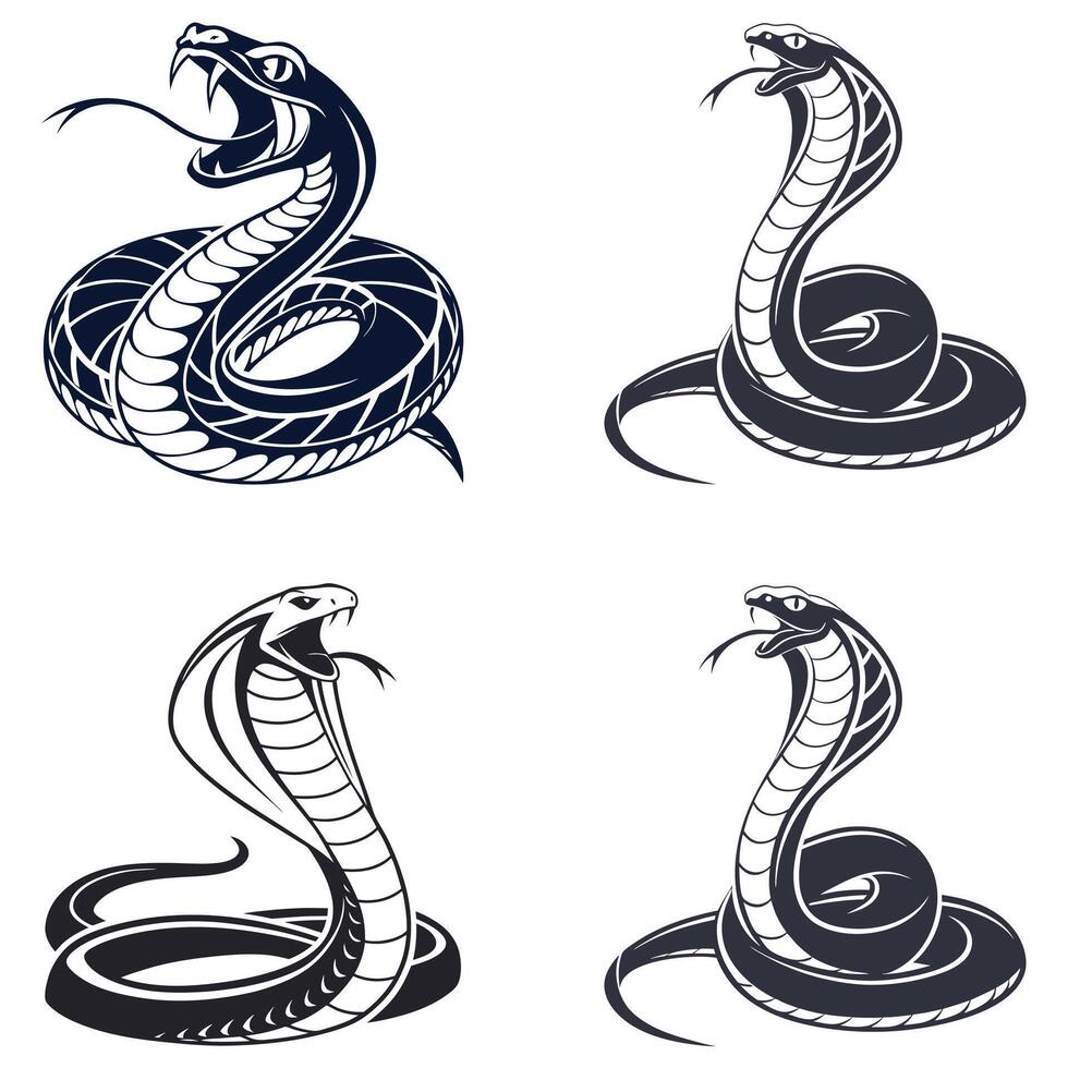 Snake Shadow Dance Silhouette vector