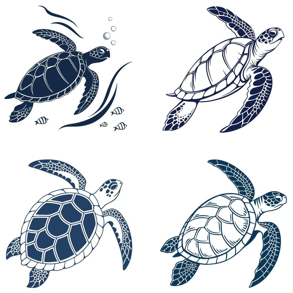 Timelessly Moving Turtles vector