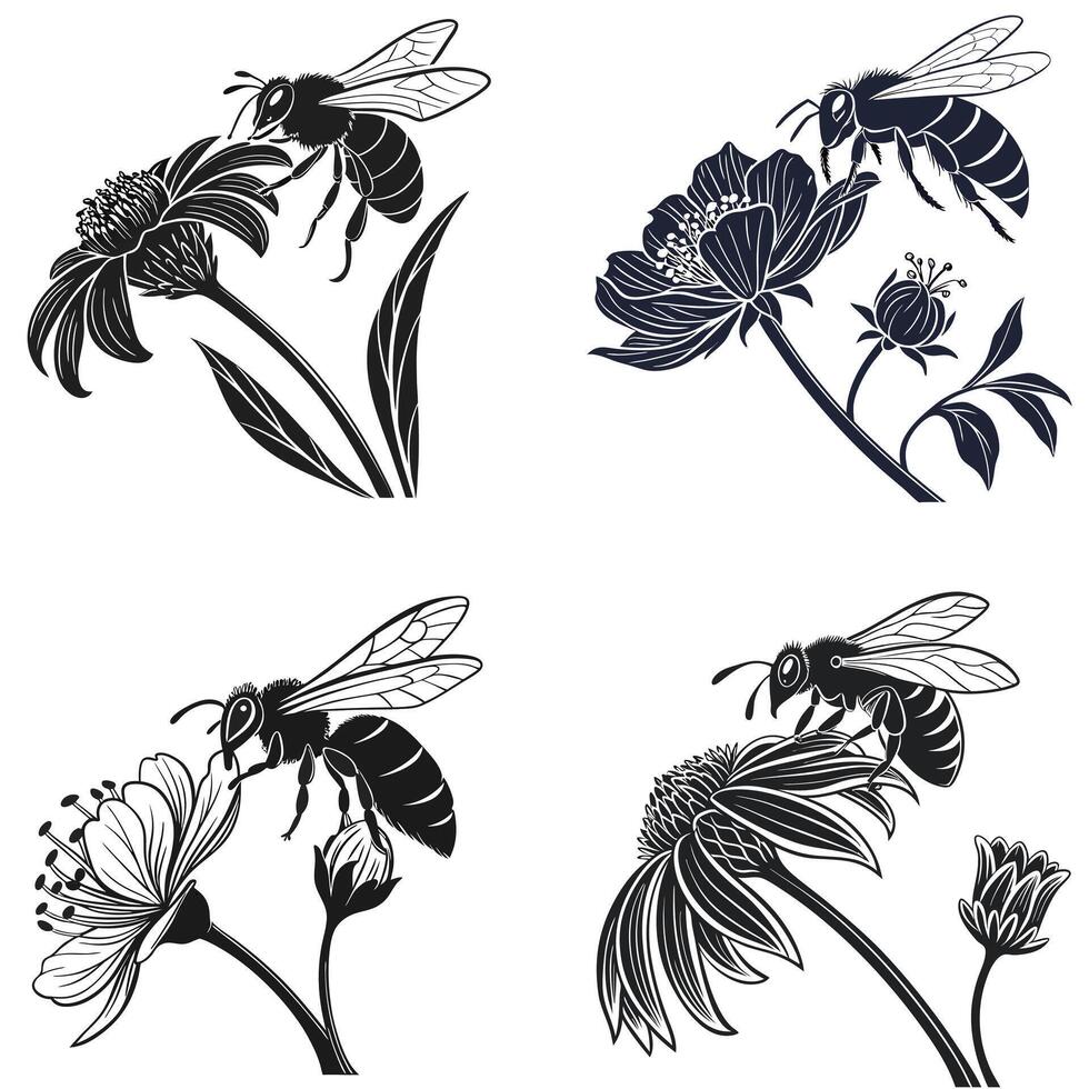 Blossom and Bee Connection vector