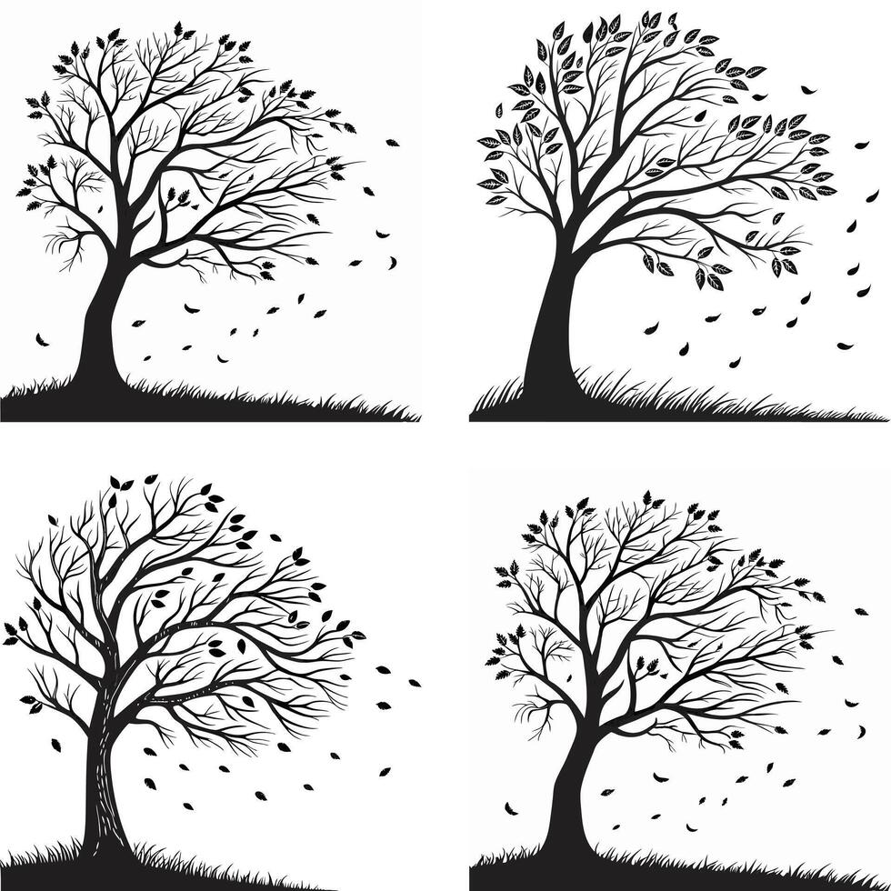 Gentle Whispering Leaves in Wind vector