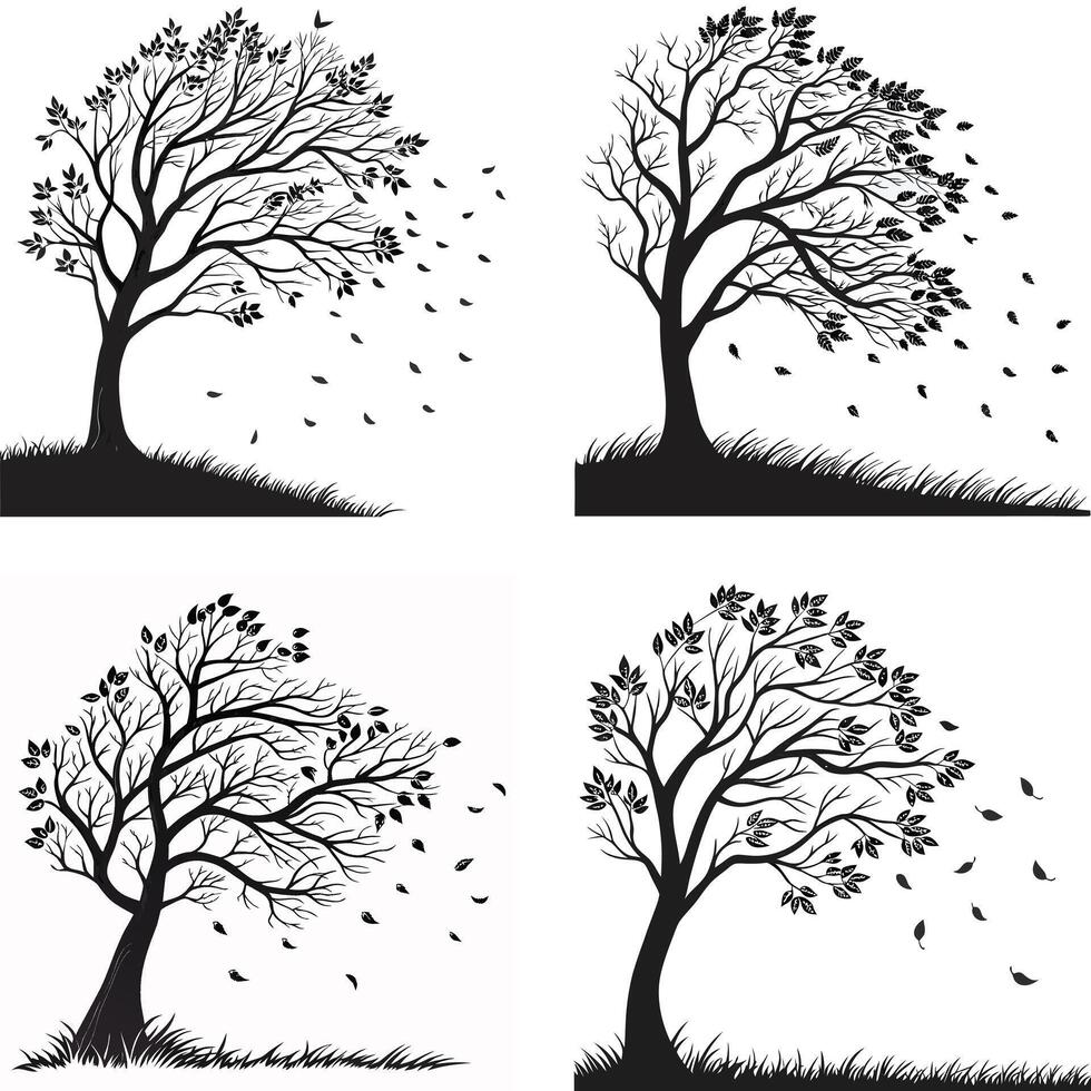 Leaves Dancing and Whispering in Wind vector