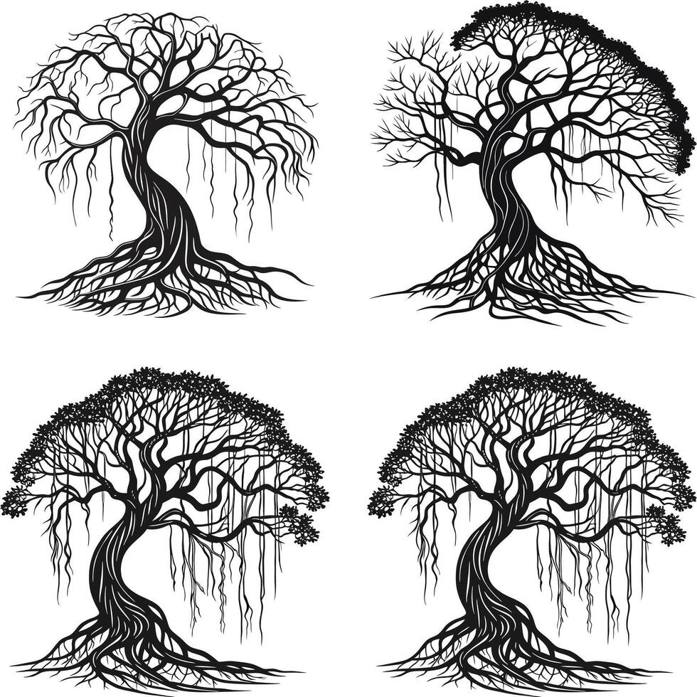 Rooted Tree Art vector
