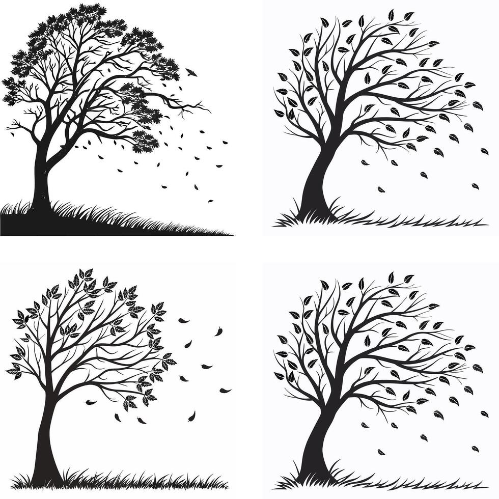 Whispering Leaves Swaying in the Wind vector