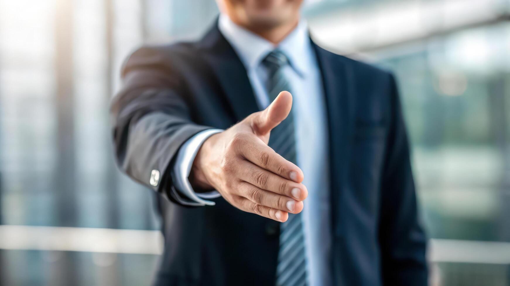 Businessman shaking hands with a customer photo