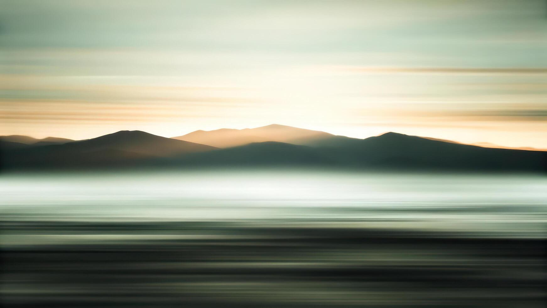 An abstract photograph of mountains and water photo