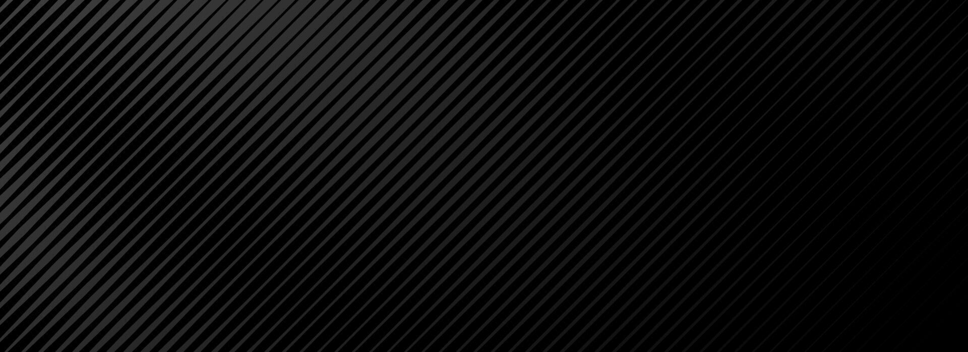 Black oblique straight line background. Modern dark linear abstract wallpaper. Luxury stripe gradient texture. Grey diagonal line backdrop for presentation, flyer, banner, poster, cover. vector