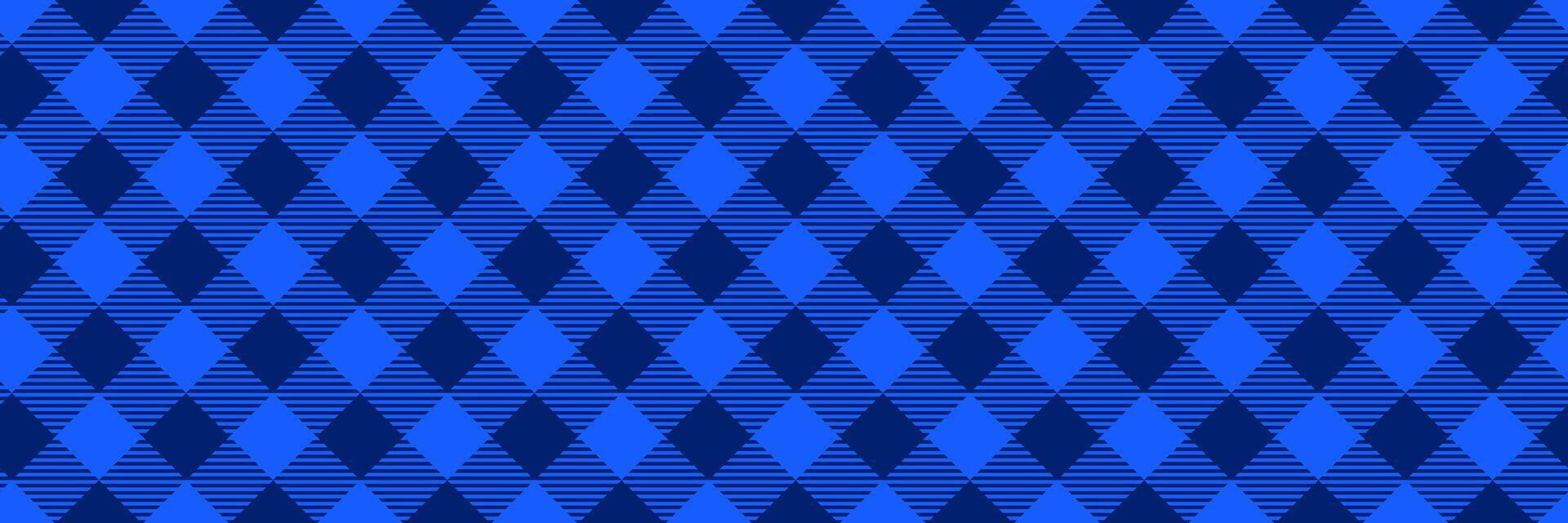 Diagonal gingham seamless pattern. Dark blue vichy background texture for textile design, fabric swatch, scarf cloth, suit print. Masculine checkered tweed plaid repeating wallpaper. vector
