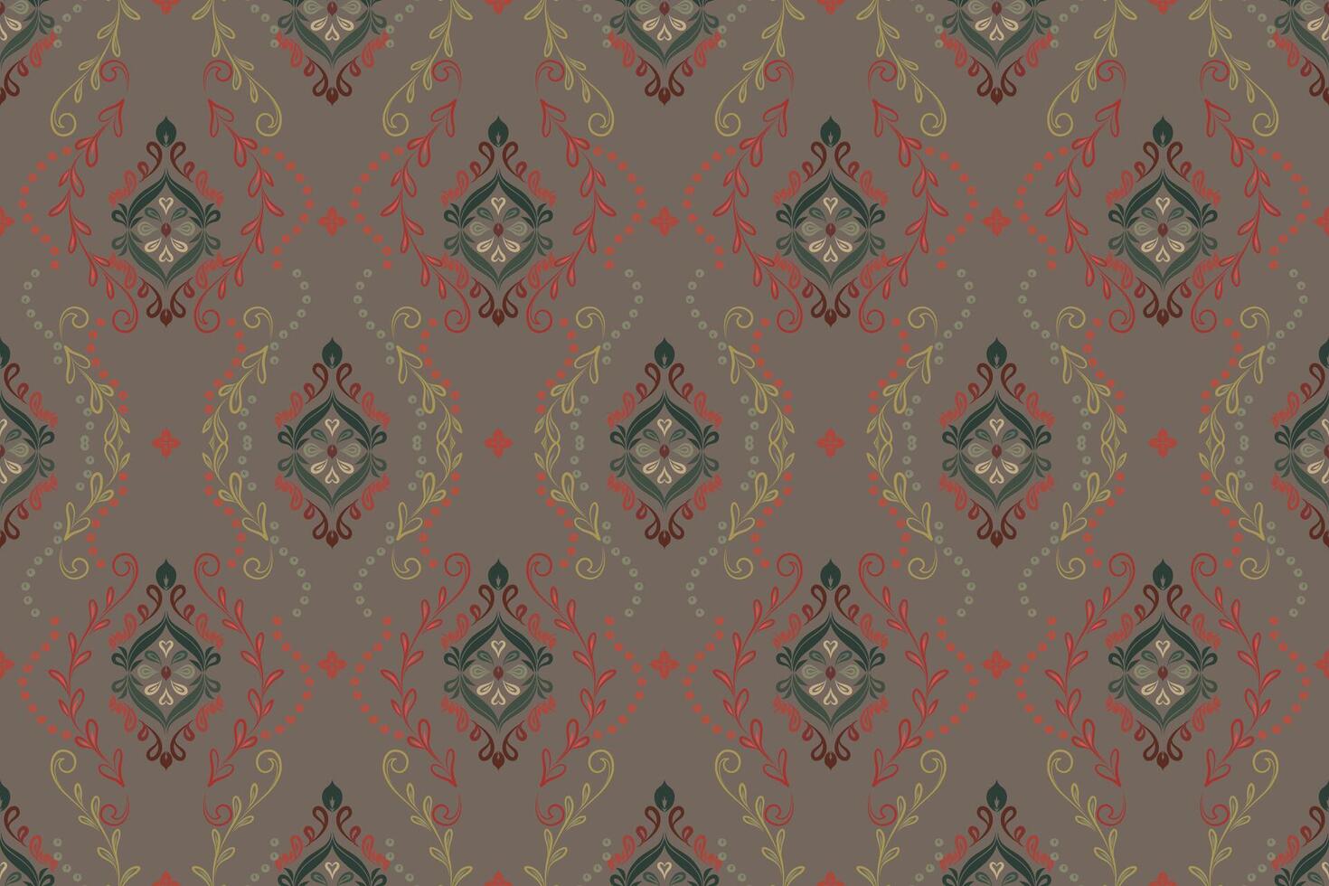 Seamless pattern ethnic abstract background round ikat patterngeometric curve design for fashion clothes, textile, wrapping, decoration background. vector
